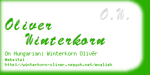 oliver winterkorn business card